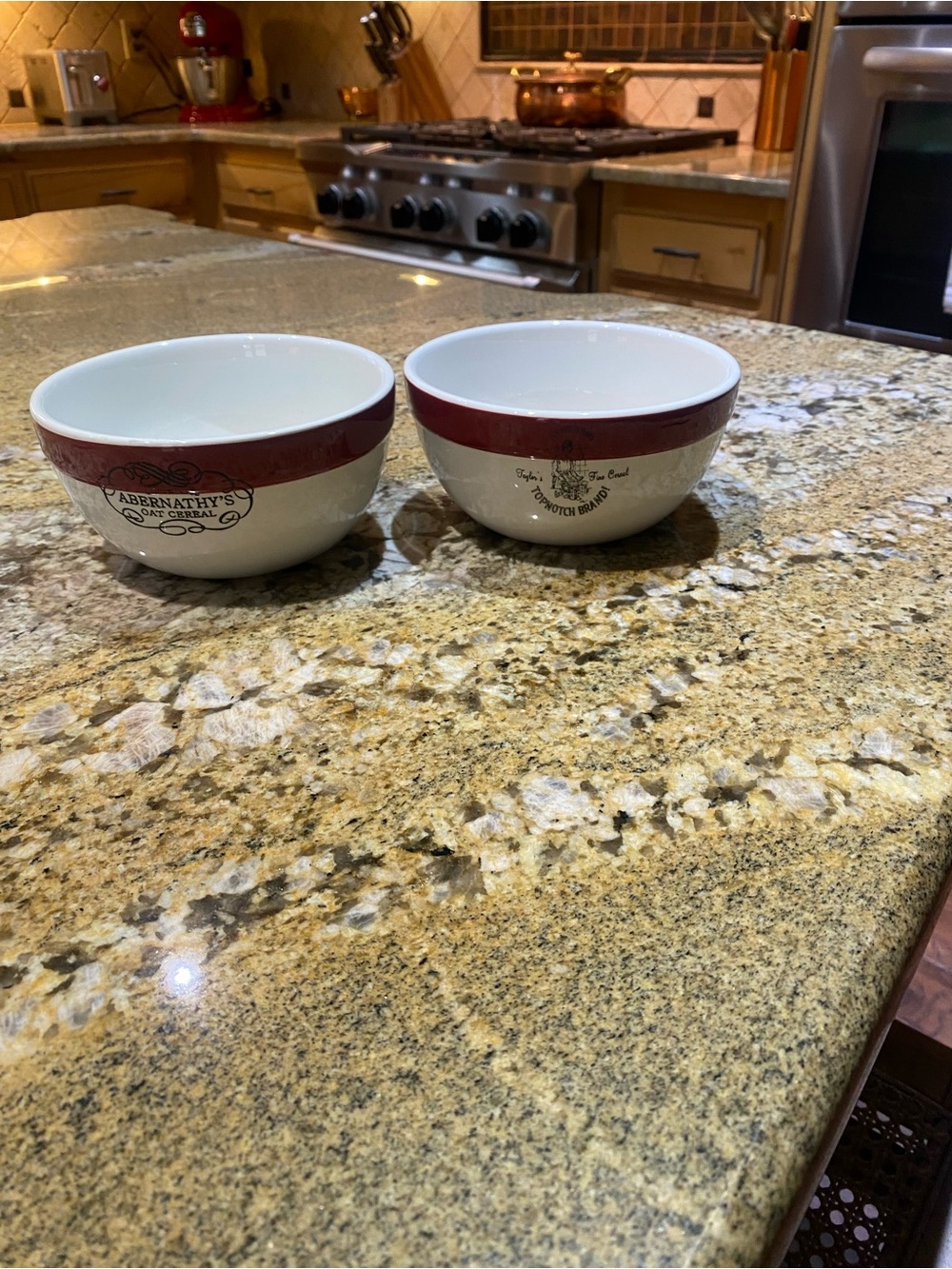 Williams Sonoma Red-Trim Ceramic Cereal Bowls (Set of 2)
